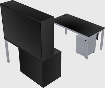 Parallel desk + cabinet