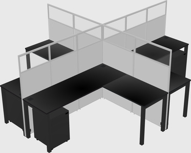Shared l-shaped cubicles