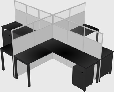 Shared l-shaped cubicles