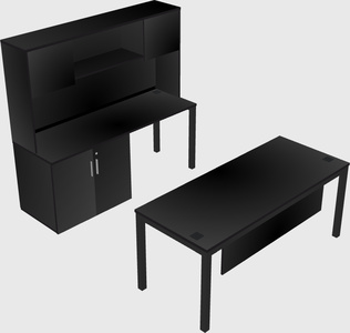 Parallel desk + cabinet