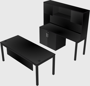 Parallel desk + cabinet
