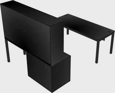Parallel desk + cabinet