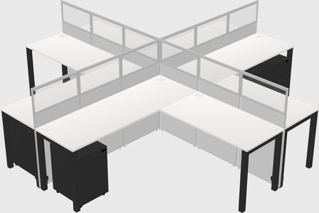 Shared l-shaped cubicles