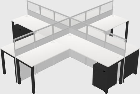 Shared l-shaped cubicles