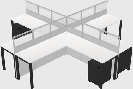Shared l-shaped cubicles