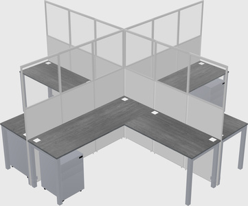 Shared l-shaped cubicles