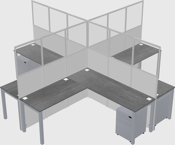 Shared l-shaped cubicles