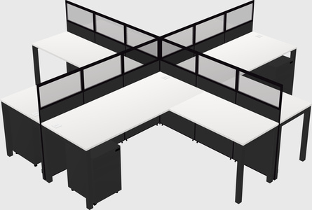 Shared l-shaped cubicles