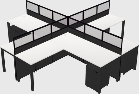 Shared l-shaped cubicles