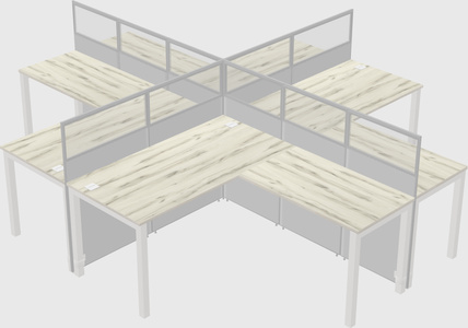 Shared l-shaped cubicles
