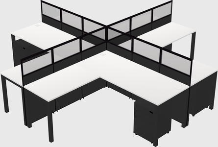 Shared l-shaped cubicles