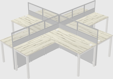 Shared l-shaped cubicles