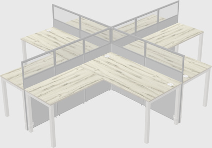 Shared l-shaped cubicles