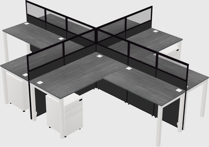 Shared l-shaped cubicles