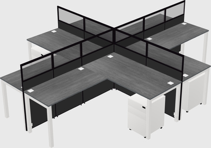 Shared l-shaped cubicles