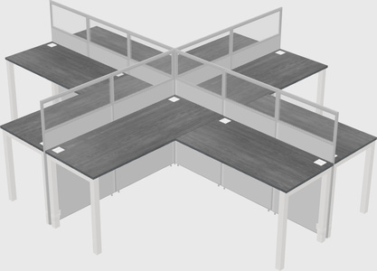 Shared l-shaped cubicles