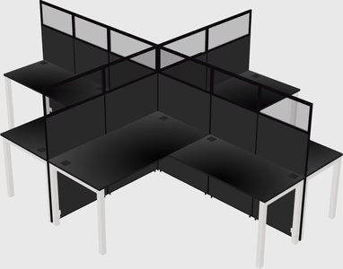 Shared l-shaped cubicles