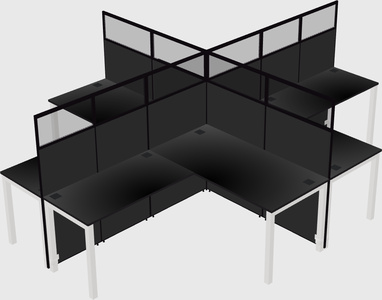 Shared l-shaped cubicles