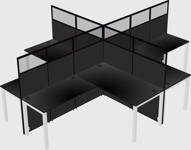 Shared l-shaped cubicles