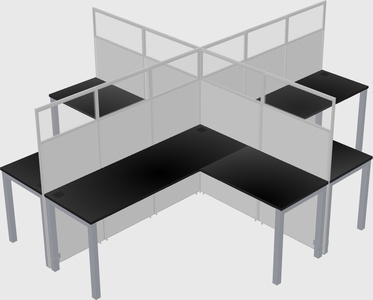 Shared l-shaped cubicles