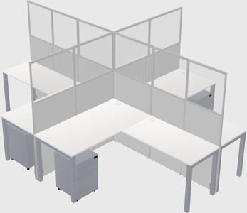Shared l-shaped cubicles