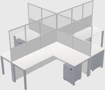 Shared l-shaped cubicles