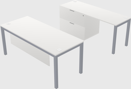 Parallel desk + file cabinet