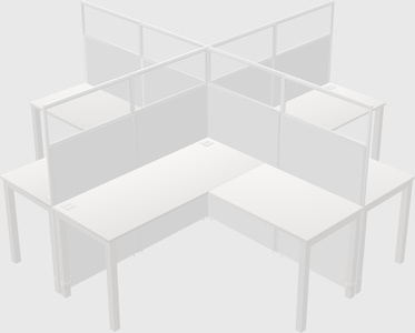Shared l-shaped cubicles