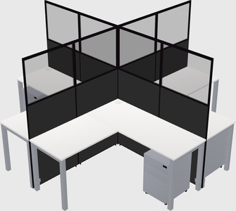 Shared l-shaped cubicles
