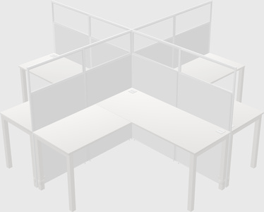 Shared l-shaped cubicles