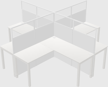 Shared l-shaped cubicles
