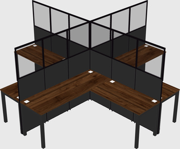 Shared l-shaped cubicles