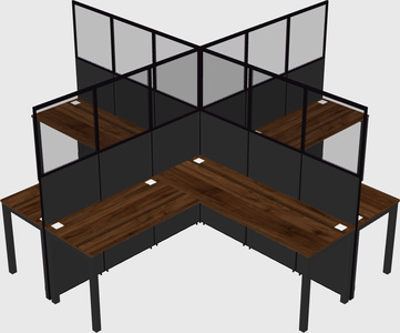 Shared l-shaped cubicles