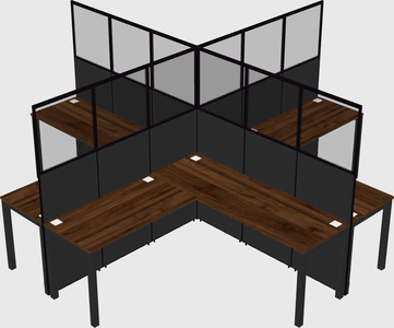 Shared l-shaped cubicles