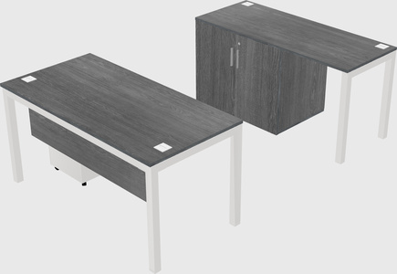 Parallel desk + cabinet