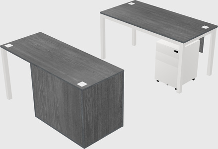 Parallel desk + cabinet