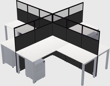 Shared l-shaped cubicles