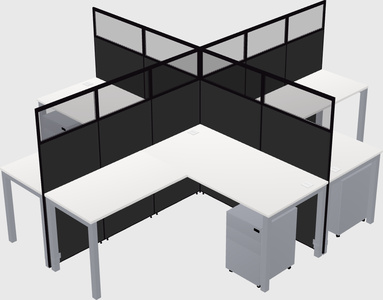 Shared l-shaped cubicles