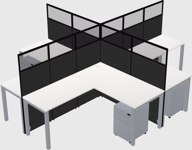 Shared l-shaped cubicles