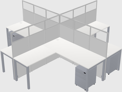 Shared l-shaped cubicles