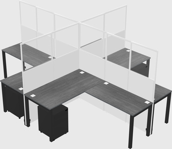 Shared l-shaped cubicles