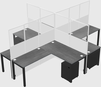 Shared l-shaped cubicles