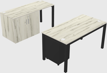 Parallel desk + cabinet