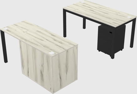Parallel desk + cabinet
