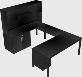 Bureau + armoire en u