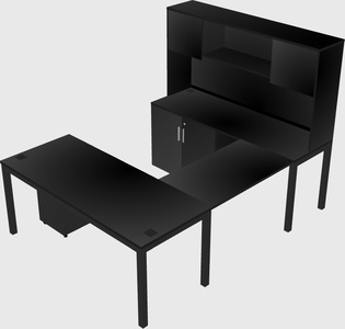 Bureau + armoire en u