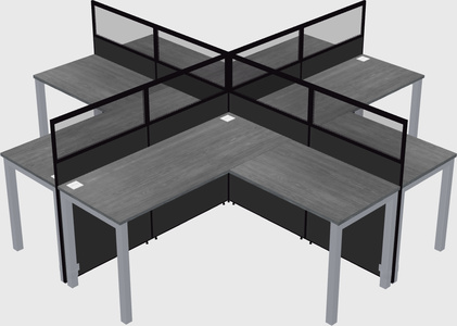 Shared l-shaped cubicles