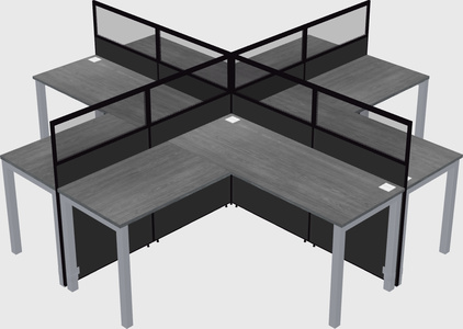 Shared l-shaped cubicles