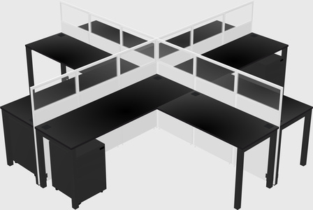 Shared l-shaped cubicles