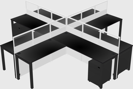Shared l-shaped cubicles